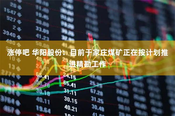 涨停吧 华阳股份：目前于家庄煤矿正在按计划推进精勘工作