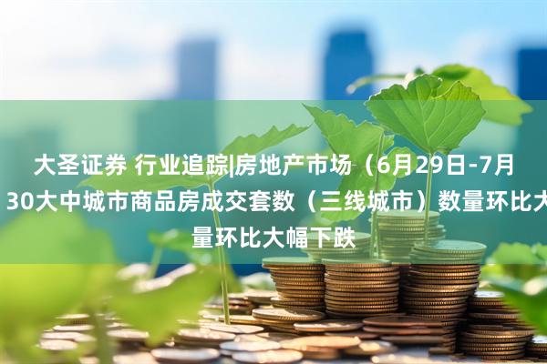 大圣证券 行业追踪|房地产市场（6月29日-7月5日）：30大中城市商品房成交套数（三线城市）数量环比大幅下跌