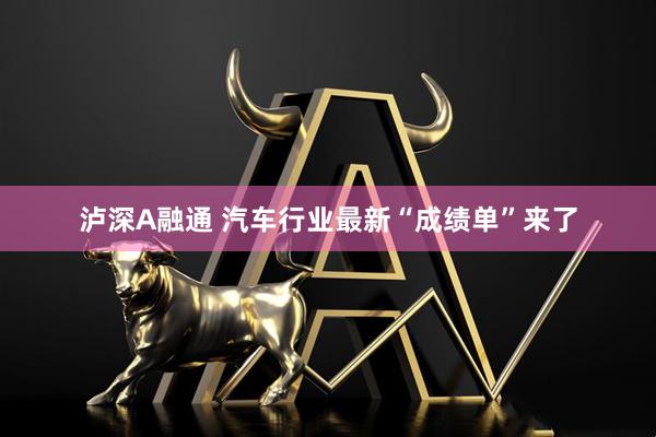 泸深A融通 汽车行业最新“成绩单”来了